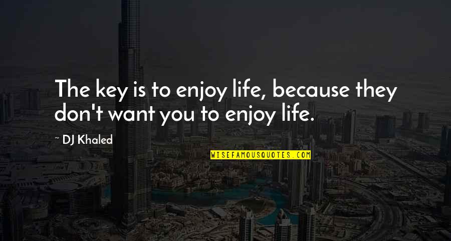 Charmingly Quotes By DJ Khaled: The key is to enjoy life, because they