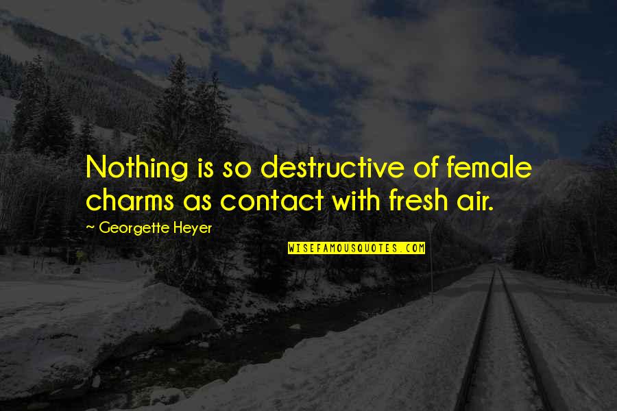 Charms Quotes By Georgette Heyer: Nothing is so destructive of female charms as