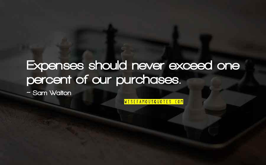 Charms With Inspirational Quotes By Sam Walton: Expenses should never exceed one percent of our