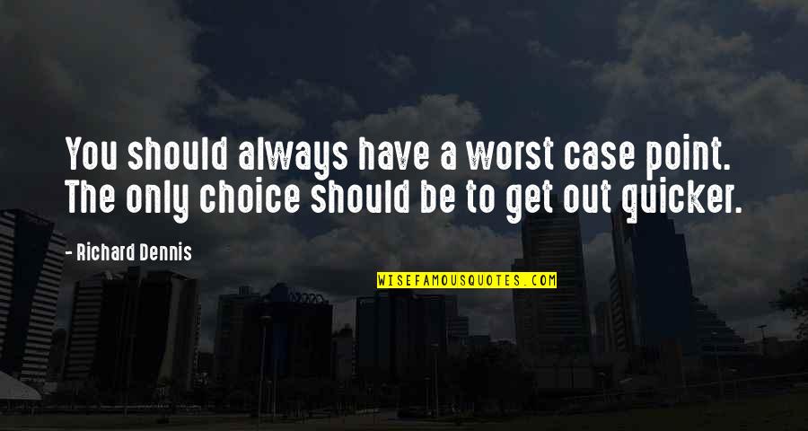 Charnele Browns Husband Quotes By Richard Dennis: You should always have a worst case point.