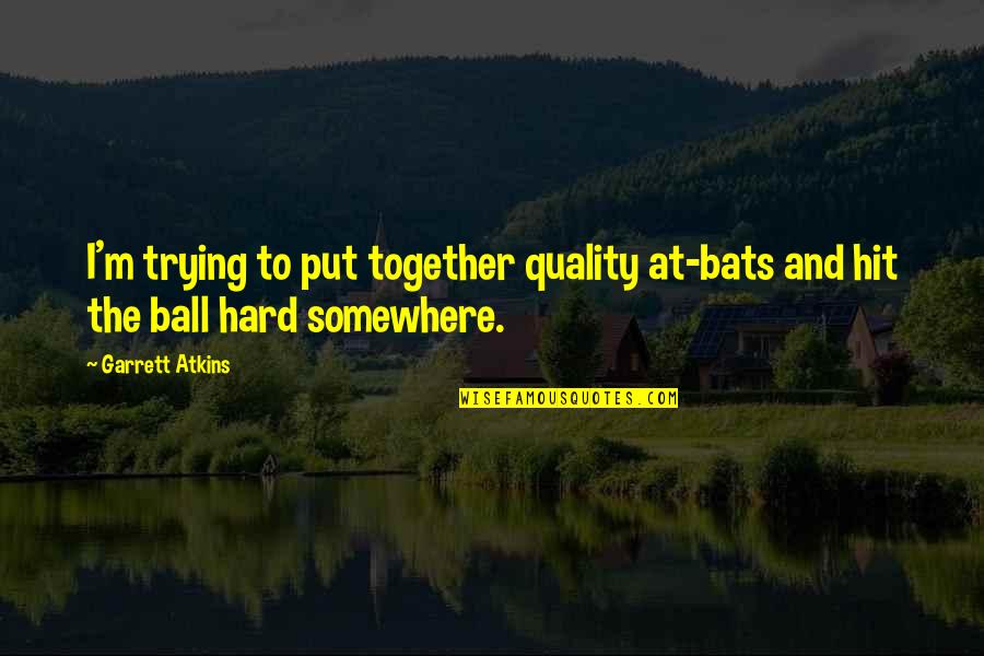Charolais Quotes By Garrett Atkins: I'm trying to put together quality at-bats and