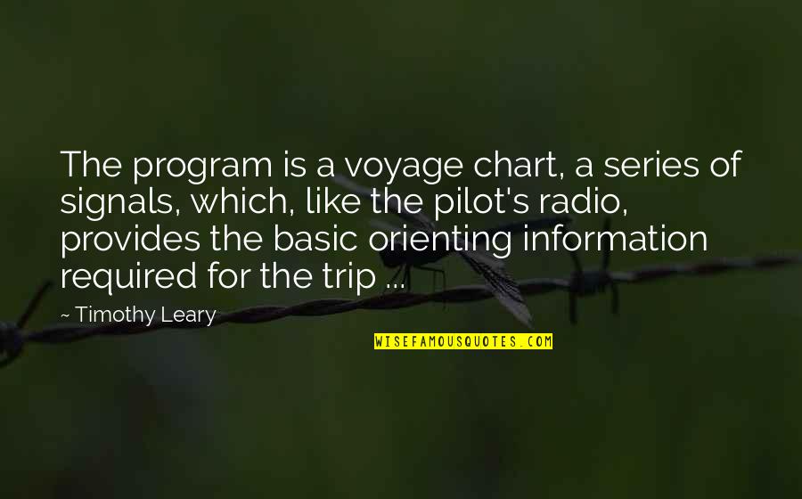 Chart Quotes By Timothy Leary: The program is a voyage chart, a series