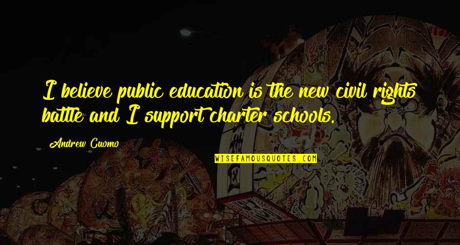 Charter Schools Quotes By Andrew Cuomo: I believe public education is the new civil