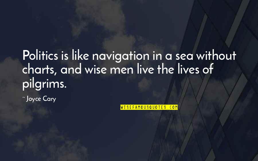 Charts Quotes By Joyce Cary: Politics is like navigation in a sea without