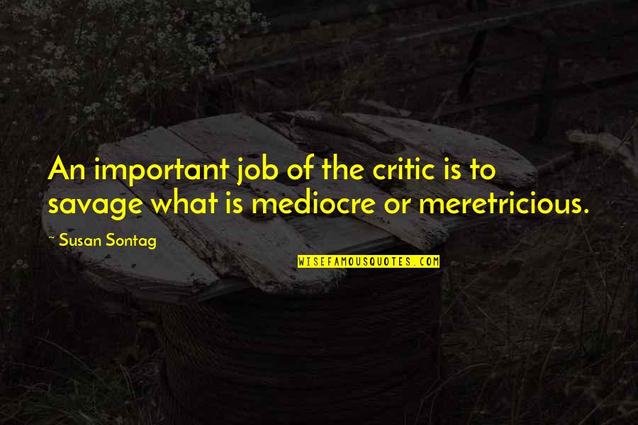 Chase Mortgage Payoff Quotes By Susan Sontag: An important job of the critic is to