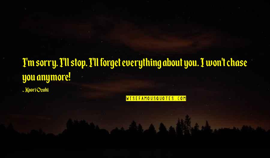 Chase You Quotes By Kaori Ozaki: I'm sorry. I'll stop. I'll forget everything about