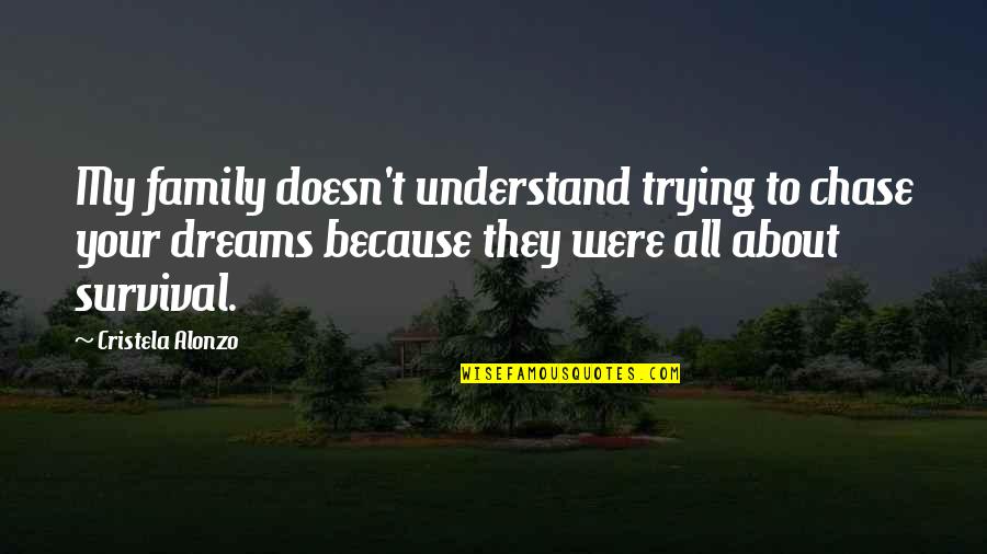 Chase Your Dreams Quotes By Cristela Alonzo: My family doesn't understand trying to chase your