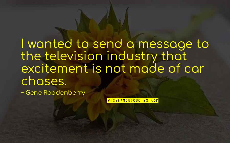 Chases Quotes By Gene Roddenberry: I wanted to send a message to the