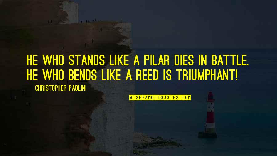 Chasing Demons Quotes By Christopher Paolini: He who stands like a pilar dies in