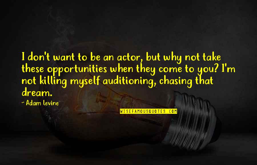 Chasing Dream Quotes By Adam Levine: I don't want to be an actor, but