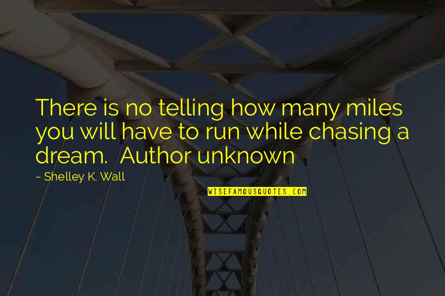 Chasing Dream Quotes By Shelley K. Wall: There is no telling how many miles you