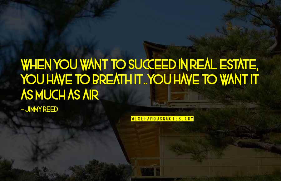 Chasing Impossible Dreams Quotes By Jimmy Reed: When you want to succeed in Real Estate,