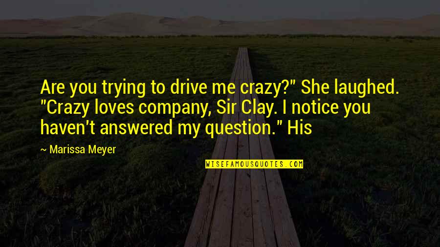 Chasing Mavericks Book Quotes By Marissa Meyer: Are you trying to drive me crazy?" She