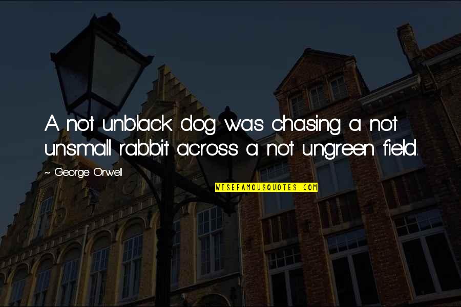Chasing Quotes By George Orwell: A not unblack dog was chasing a not
