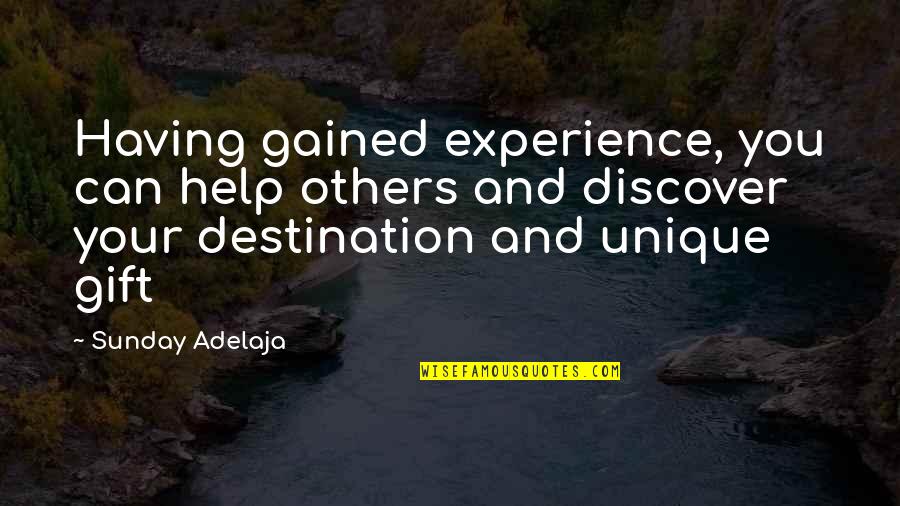 Chasing Redbird Quotes By Sunday Adelaja: Having gained experience, you can help others and