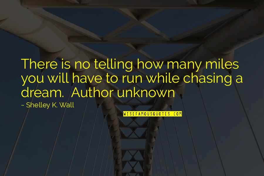 Chasing Your Dream Quotes By Shelley K. Wall: There is no telling how many miles you