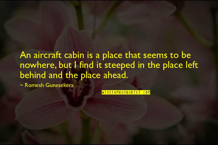 Chasing Your Goals Quotes By Romesh Gunesekera: An aircraft cabin is a place that seems