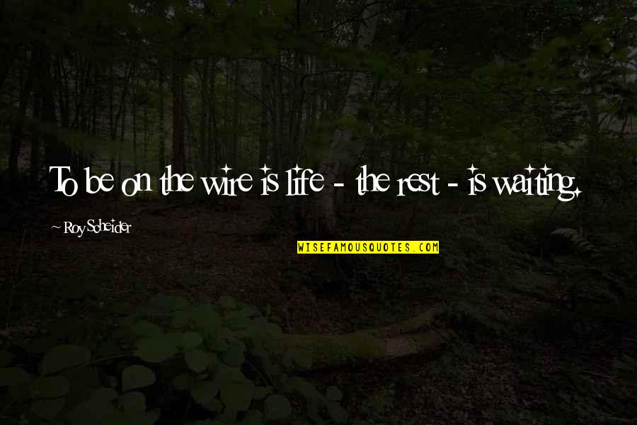 Chasqueando Quotes By Roy Scheider: To be on the wire is life -