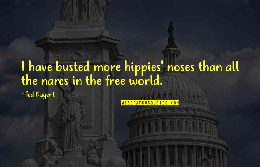 Chastises In Spanish Quotes By Ted Nugent: I have busted more hippies' noses than all