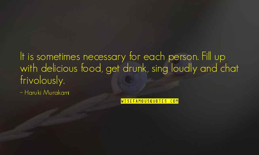 Chat Quotes By Haruki Murakami: It is sometimes necessary for each person. Fill