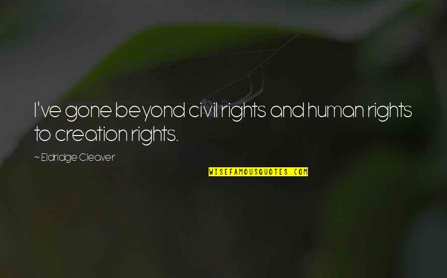 Chataway Acres Quotes By Eldridge Cleaver: I've gone beyond civil rights and human rights