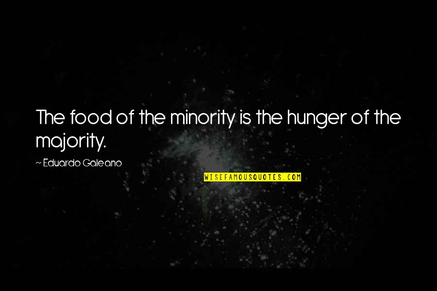 Chateau Quotes By Eduardo Galeano: The food of the minority is the hunger