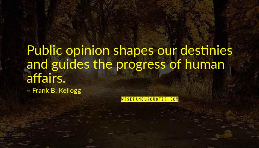 Chateaux For Sale Quotes By Frank B. Kellogg: Public opinion shapes our destinies and guides the