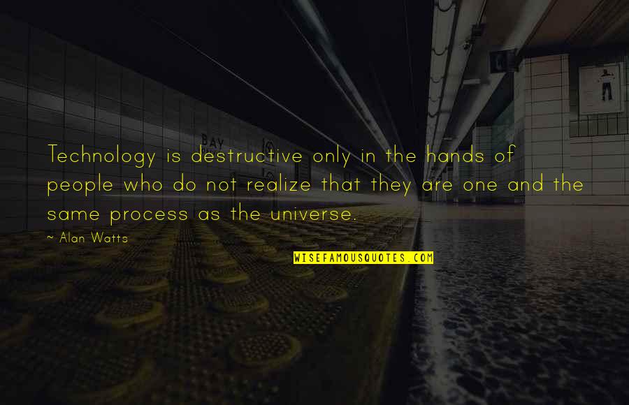 Chaton Noir Quotes By Alan Watts: Technology is destructive only in the hands of Chaton Noir Quotes By Alan Watts: Technology is destructive only in the hands of