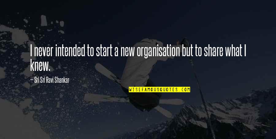 Chatted Quotes By Sri Sri Ravi Shankar: I never intended to start a new organisation