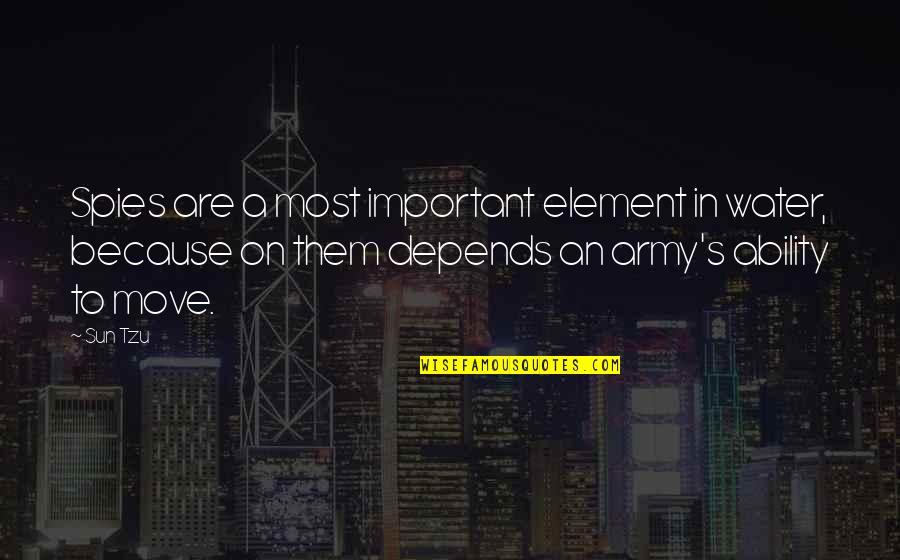 Chattery Teeth Quotes By Sun Tzu: Spies are a most important element in water, Chattery Teeth Quotes By Sun Tzu: Spies are a most important element in water,