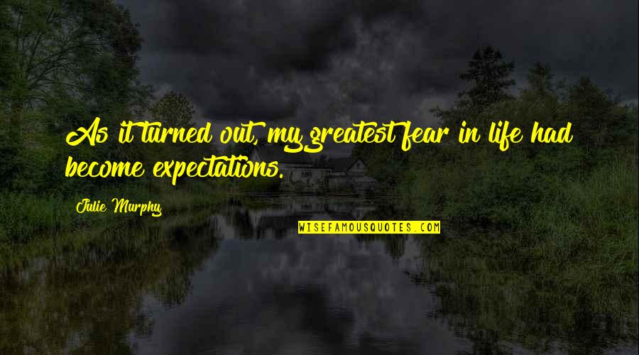 Chaubeypur Quotes By Julie Murphy: As it turned out, my greatest fear in