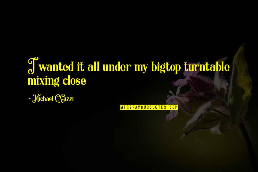 Chauv Quotes By Michael C. Gizzi: I wanted it all under my bigtop turntable