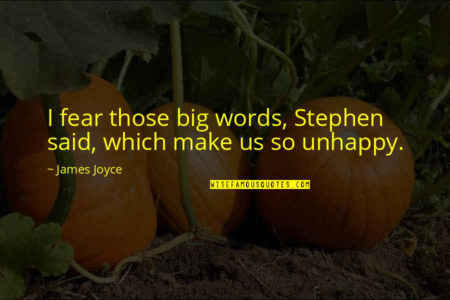 Chavacano Quotes By James Joyce: I fear those big words, Stephen said, which