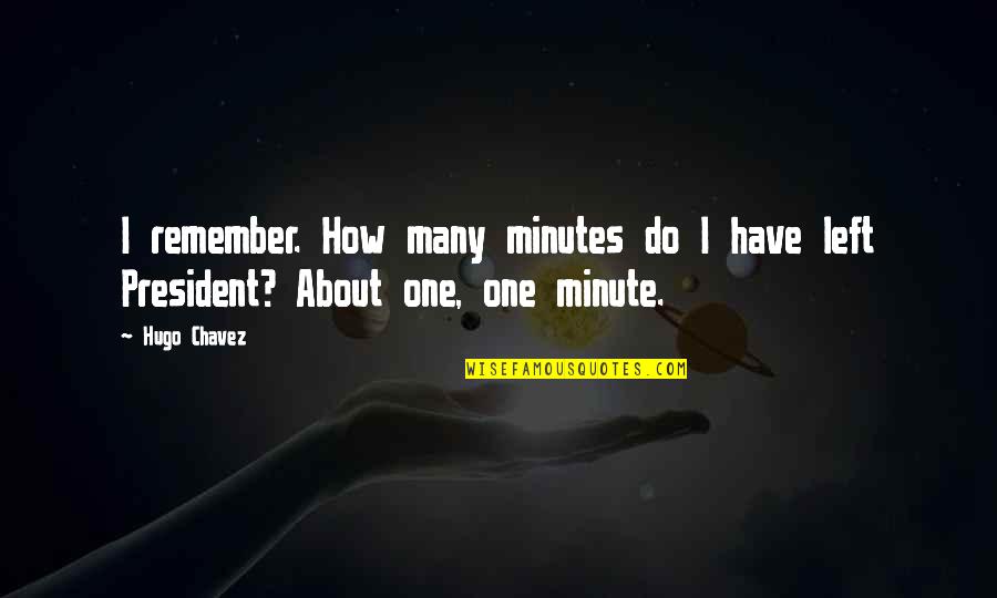 Chavez's Quotes By Hugo Chavez: I remember. How many minutes do I have