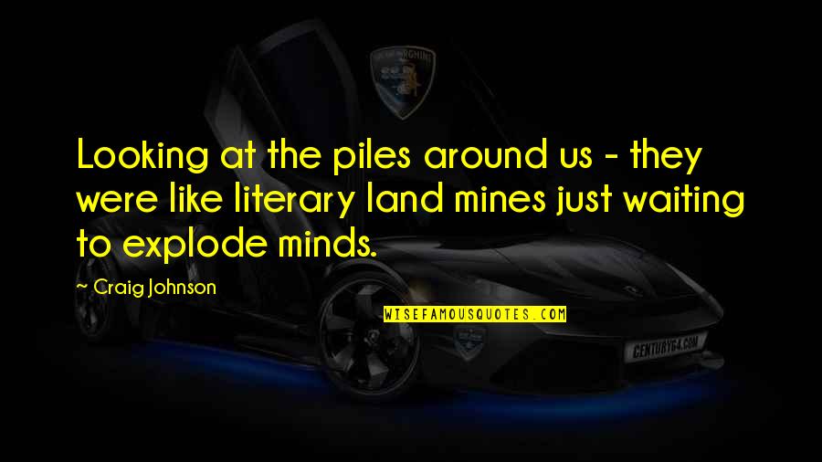 Chayce American Quotes By Craig Johnson: Looking at the piles around us - they
