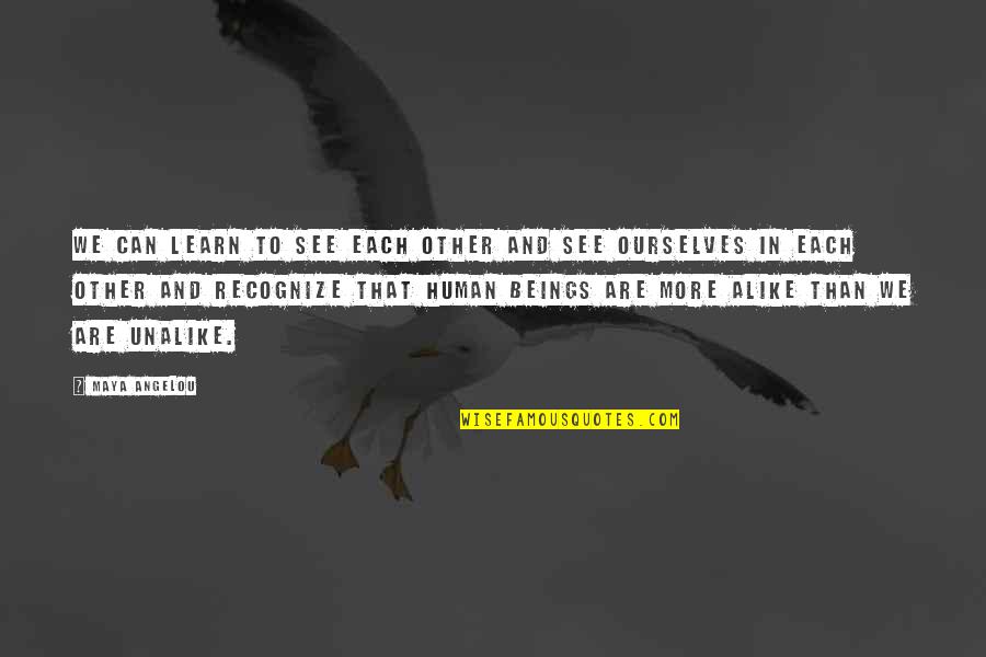 Chaykin Quotes By Maya Angelou: We can learn to see each other and