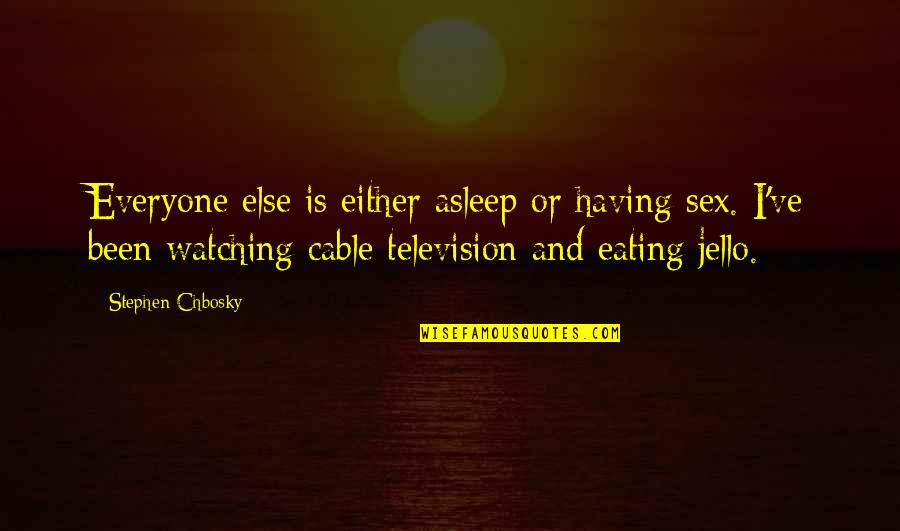 Chbosky Stephen Quotes By Stephen Chbosky: Everyone else is either asleep or having sex.