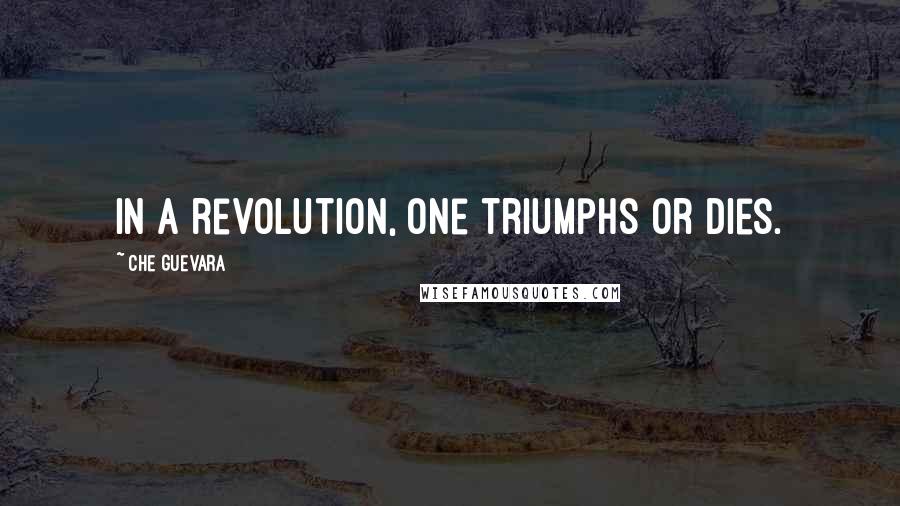 Che Guevara quotes: In a revolution, one triumphs or dies.