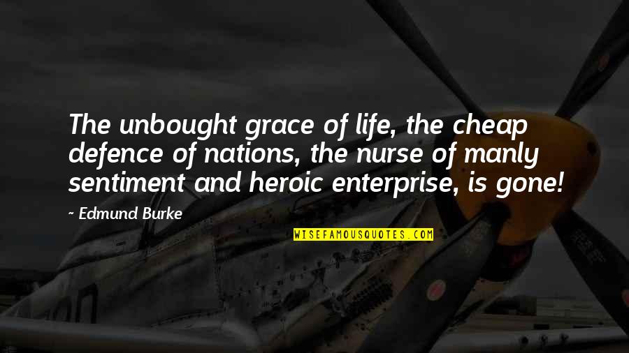 Cheap Grace Quotes By Edmund Burke: The unbought grace of life, the cheap defence