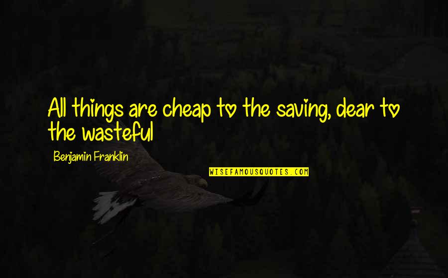 Cheap Things Quotes By Benjamin Franklin: All things are cheap to the saving, dear