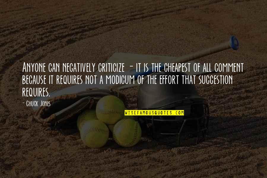 Cheapest Quotes By Chuck Jones: Anyone can negatively criticize - it is the Cheapest Quotes By Chuck Jones: Anyone can negatively criticize - it is the