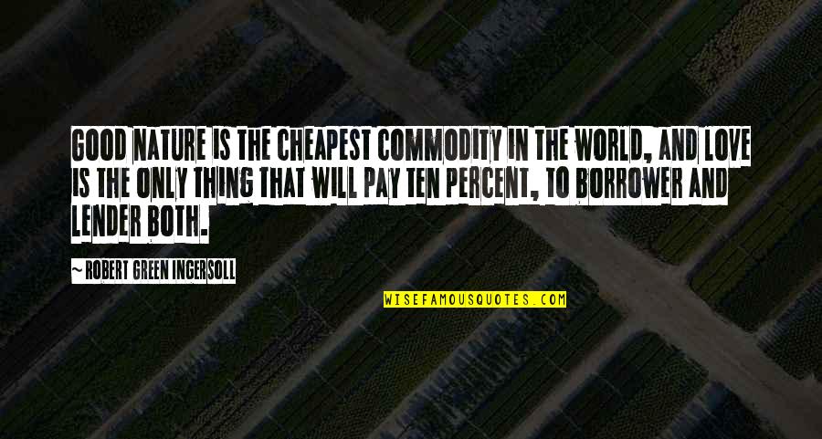 Cheapest Quotes By Robert Green Ingersoll: Good nature is the cheapest commodity in the Cheapest Quotes By Robert Green Ingersoll: Good nature is the cheapest commodity in the
