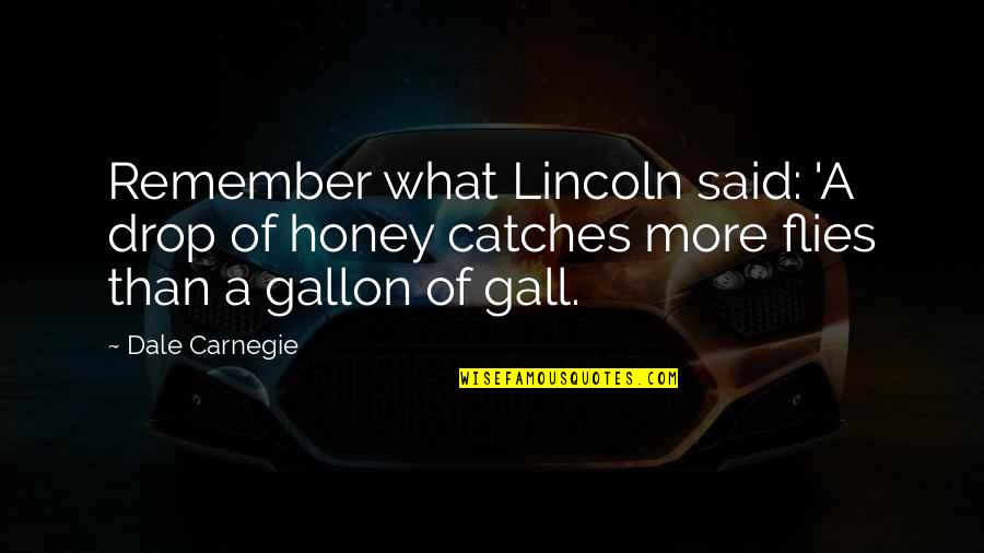 Cheapness Synonym Quotes By Dale Carnegie: Remember what Lincoln said: 'A drop of honey