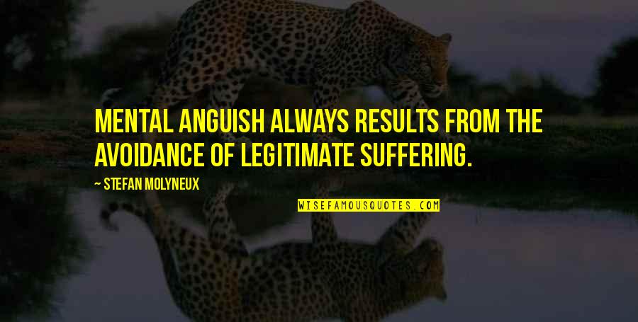 Cheaters In Love Quotes By Stefan Molyneux: Mental anguish always results from the avoidance of