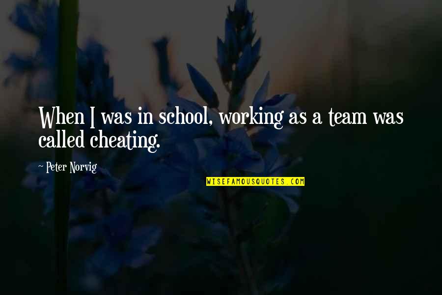 Cheating In School Quotes By Peter Norvig: When I was in school, working as a