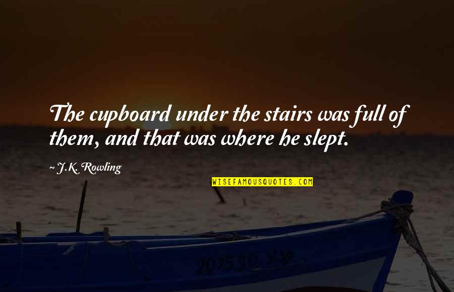 Cheating On A Good Woman Quotes By J.K. Rowling: The cupboard under the stairs was full of