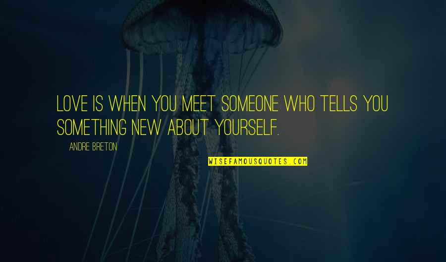 Cheating On Boyfriend Quotes By Andre Breton: Love is when you meet someone who tells