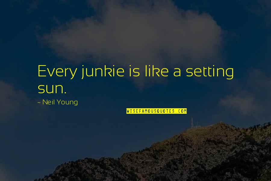 Check Mark Quotes By Neil Young: Every junkie is like a setting sun.