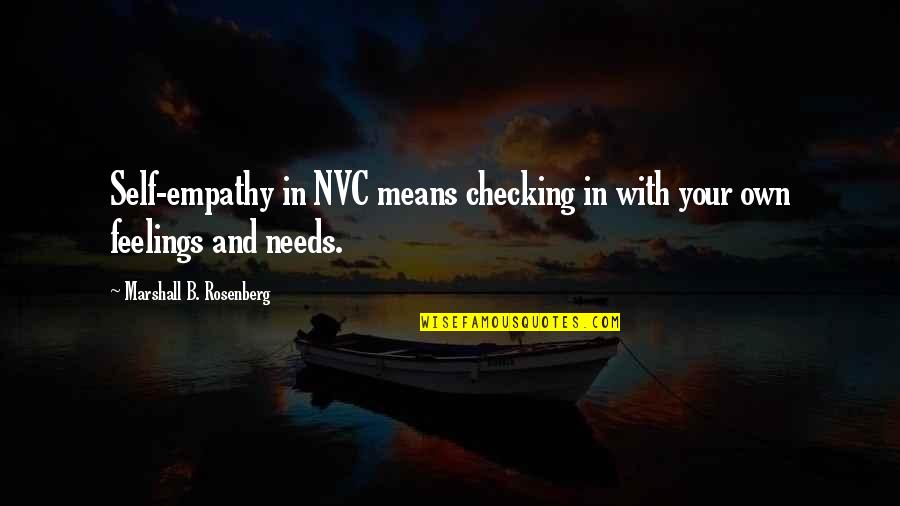 Checking Quotes By Marshall B. Rosenberg: Self-empathy in NVC means checking in with your
