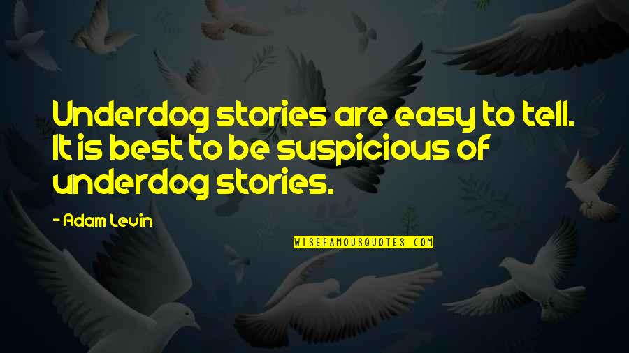 Chedli Rehai Quotes By Adam Levin: Underdog stories are easy to tell. It is